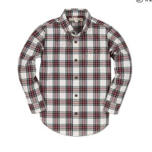 Hope & Henry Organic Cotton Plaid Button-Up Shirt Boys Large Holiday Dress Shirt